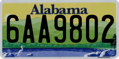 AL license plate 6AA9802