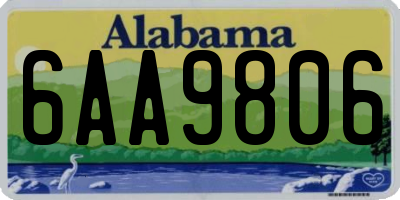 AL license plate 6AA9806
