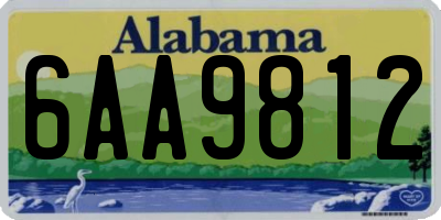 AL license plate 6AA9812