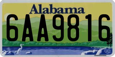 AL license plate 6AA9816
