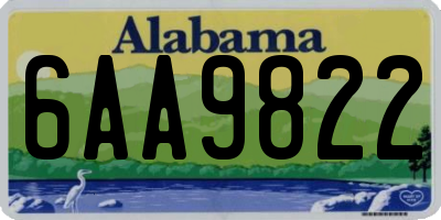AL license plate 6AA9822