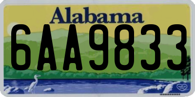 AL license plate 6AA9833