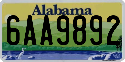 AL license plate 6AA9892