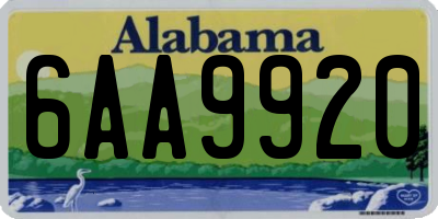 AL license plate 6AA9920
