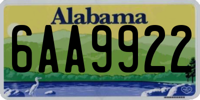 AL license plate 6AA9922