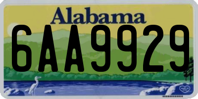 AL license plate 6AA9929
