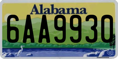 AL license plate 6AA9930