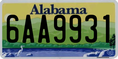 AL license plate 6AA9931