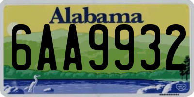 AL license plate 6AA9932