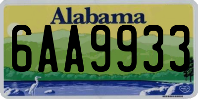AL license plate 6AA9933
