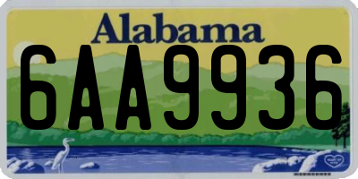 AL license plate 6AA9936