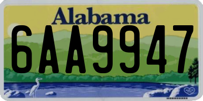 AL license plate 6AA9947