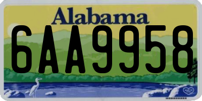 AL license plate 6AA9958