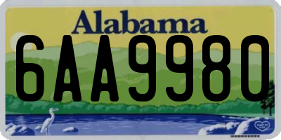 AL license plate 6AA9980