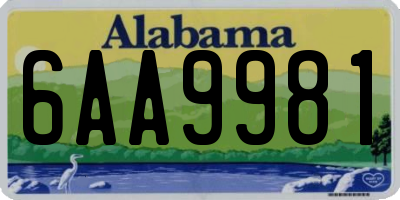 AL license plate 6AA9981
