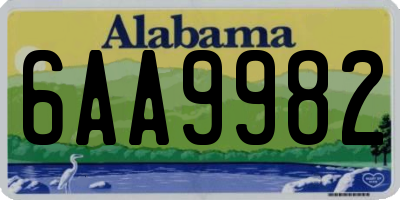 AL license plate 6AA9982
