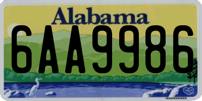 AL license plate 6AA9986