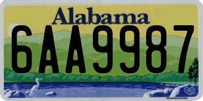 AL license plate 6AA9987