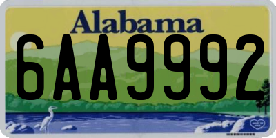 AL license plate 6AA9992