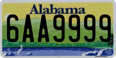 AL license plate 6AA9999