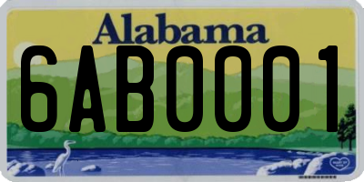 AL license plate 6AB0001