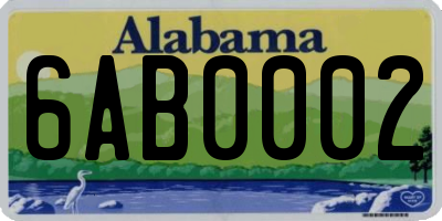 AL license plate 6AB0002