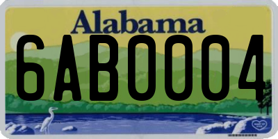 AL license plate 6AB0004