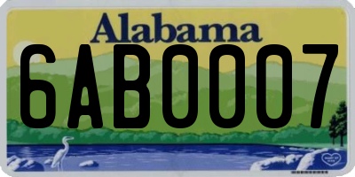 AL license plate 6AB0007