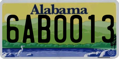 AL license plate 6AB0013