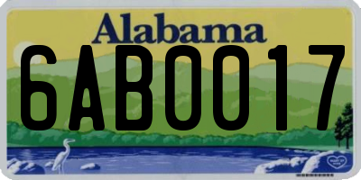 AL license plate 6AB0017