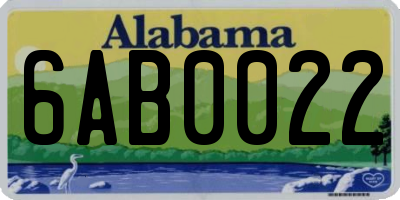 AL license plate 6AB0022
