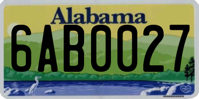 AL license plate 6AB0027