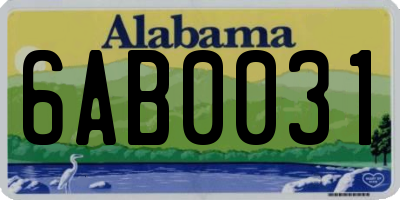 AL license plate 6AB0031