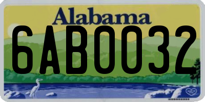 AL license plate 6AB0032