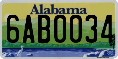 AL license plate 6AB0034