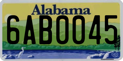 AL license plate 6AB0045