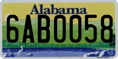 AL license plate 6AB0058