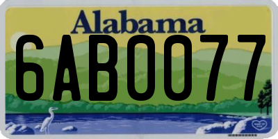 AL license plate 6AB0077
