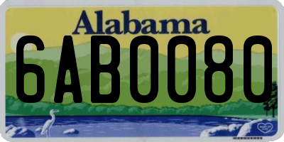 AL license plate 6AB0080