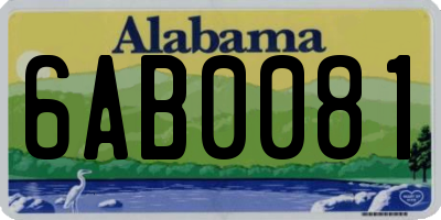 AL license plate 6AB0081