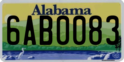 AL license plate 6AB0083