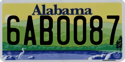 AL license plate 6AB0087
