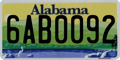 AL license plate 6AB0092