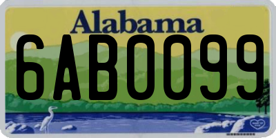 AL license plate 6AB0099