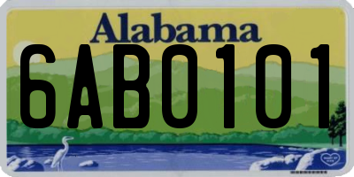 AL license plate 6AB0101