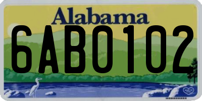 AL license plate 6AB0102