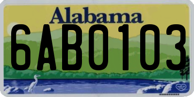 AL license plate 6AB0103