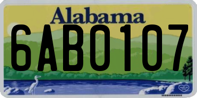 AL license plate 6AB0107