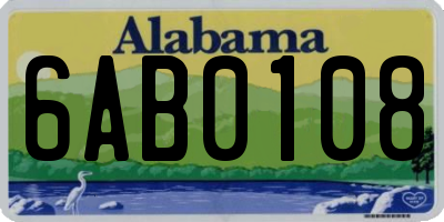 AL license plate 6AB0108