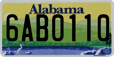 AL license plate 6AB0110
